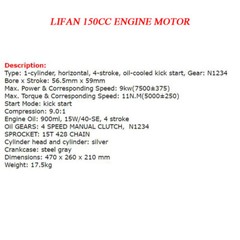 Lifan 125cc 140cc 150cc Engine Motor Kits Kick/Electric Start for CRF50 Z50A SSR