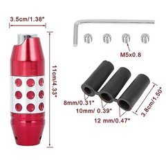 Universal Aluminum Alloy Car Gear Stick Shift Knob with Button Lever Red