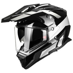 Dirt Bike Helmets for Adults 3 in 1 Dual Sport ATV Off Road Large Black Silver