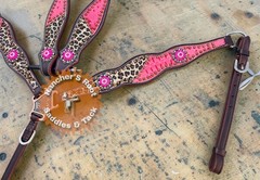 Western Horse Tack Set | Cheetah With Pink Gator Tack Set
