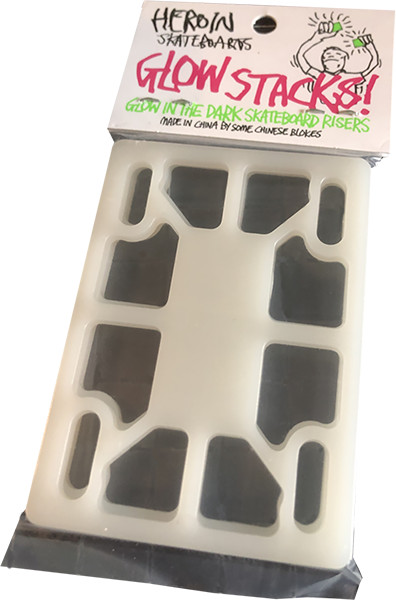 Heroin Glow Stacks Skateboard Truck Riser Pads 1/8″ Glow In The Dark