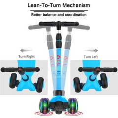 Allek Kick Scooter B03, Lean ‘N Glide 3-Wheeled Push Scooter with Extra Wide …