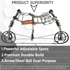 30-55lbs Compound Bow Set 25-30″ Adjustable Archery Hunting Shooting Adults