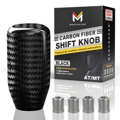 Premium 100% Real Carbon Fiber Shift Knob – 4 Metal Threaded Adapters, 4 5 6 …