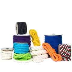P2 Colored Twisted Cotton Rope 1/4 & 1/2-in Rope by the Foot Pet Safe USA Made