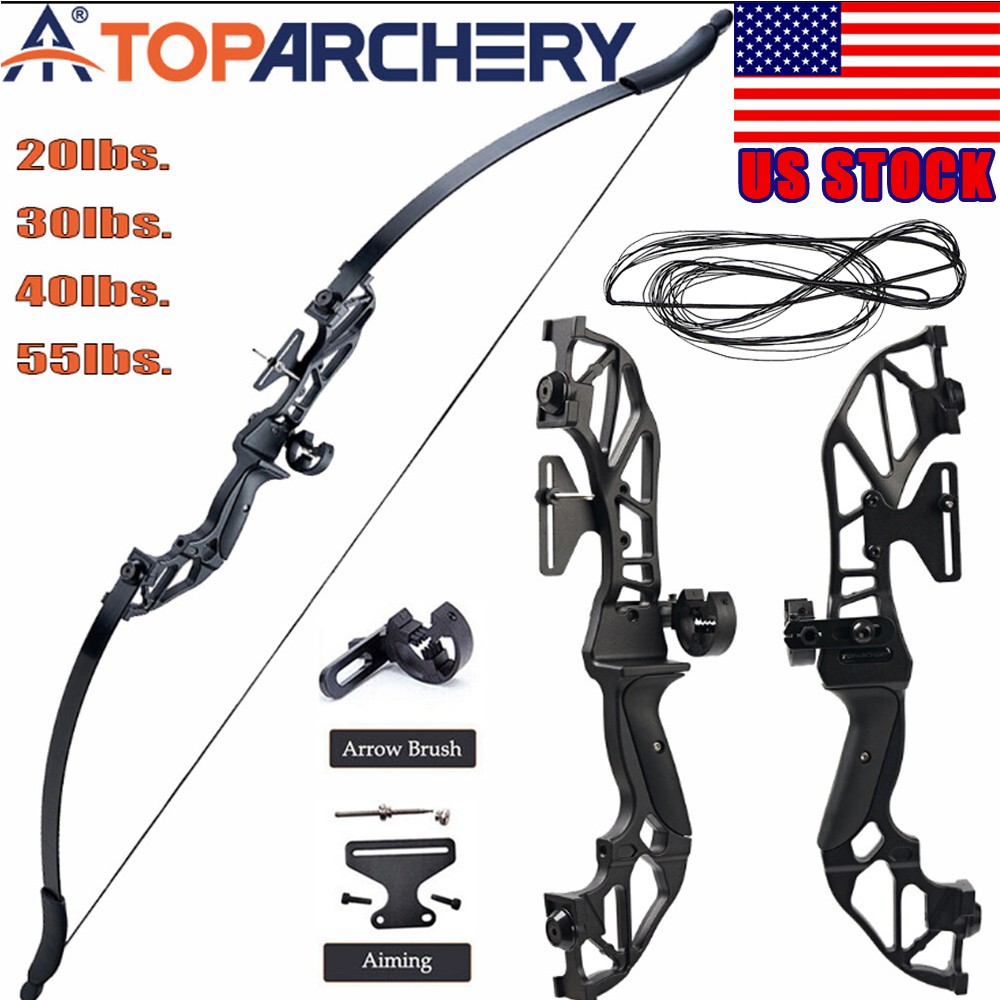 Archery 54″ Takedown Recurve Bow Set 20/30/40/55lbs Target Shooting Hunitng