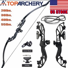 Archery 54″ Takedown Recurve Bow Set 20/30/40/55lbs Target Shooting Hunitng