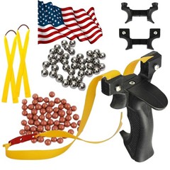 Double Heads Slingshot Catapult Sling Shot 2 Slingshot Head Hunting Steel Ball