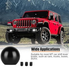 Car Round Ball Gear Shift Knob, Aluminum Alloy Vehicle Gear Shifter Knob Black