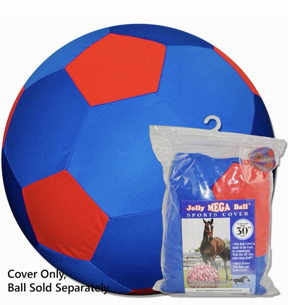 Jolly Pets Horsemen’S Pride Mega Soccer Ball Blue/Red Cover 30” New – Open Box