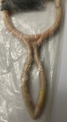 Vintage Sling Shot Molded Plastic Marbled White/Pink/Black Rubber Band 1970 NOS