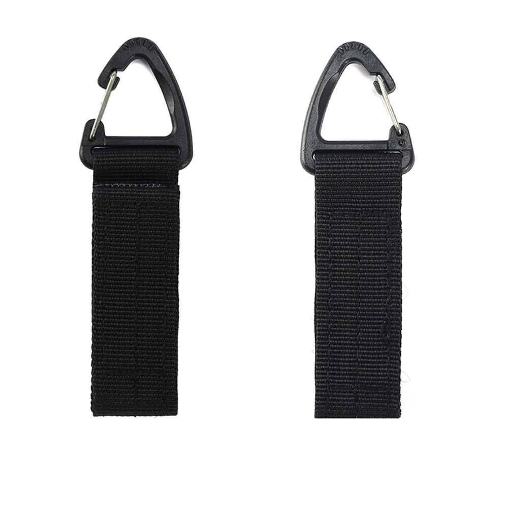 2 Pcs Tactical Webbing Belt Military Molle Key Hook Carabiner Buckle Strap Lot