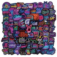 30 PCS Random Cool Neon Waterproof Stickers