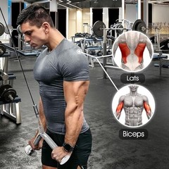 Yes4ALL Tricep Press Down Cable Machine Attachment Set, LAT Pulldown Attachment