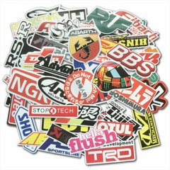 100Pcs Auto Car Parts NHRA Drag Racing Vinyl Graphics Stickers Bomb Decals Pack