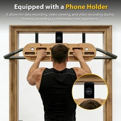 2 in 1 Hang Board Rock Climbing Hangboard with Door Way Pull Up Bar