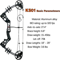 Youth Compound Bow Set 15-45 Lbs for Teens and Beginner, Package with Archery Hu