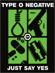 Type O Negative Just Say Yes Sticker T012S