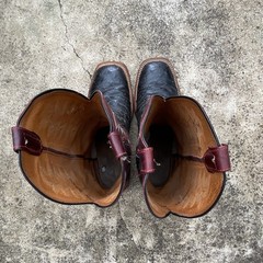 Dan Post Men’s Pull-On Western Cowboy Boots Square Toe Black/Brown US 8.5