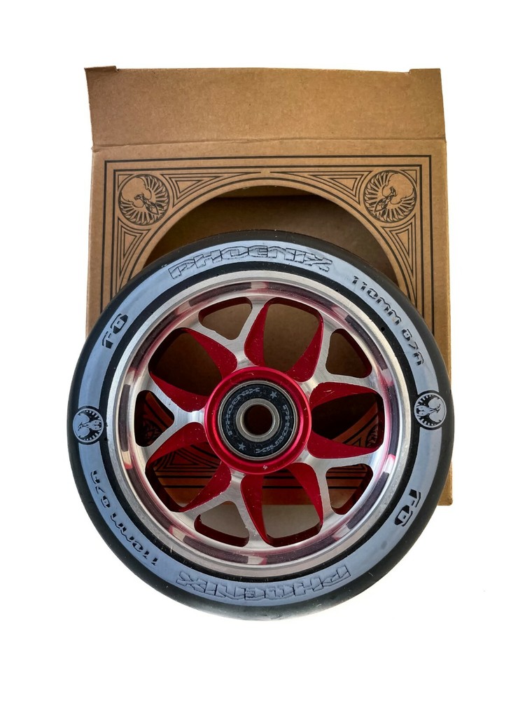 Phoenix F8 Alloy Core Wheel 110mm ABEC-9 bearings – Red/Black – NEW