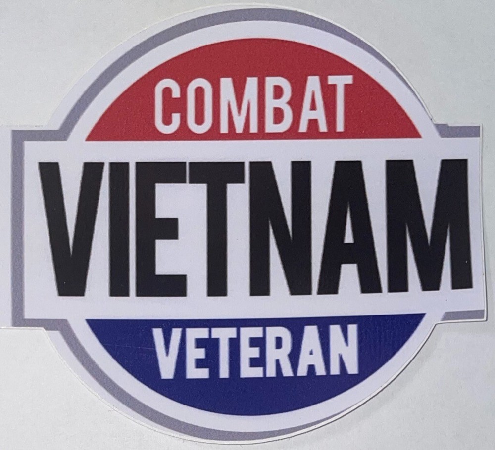 Vietnam Combat Veteran Sticker 4″ Waterproof D103