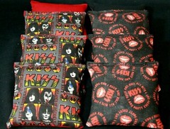 KISS ROCK AND ROLL MUSIC PARTY LOVE BITES Cornhole Bean Bags 8 Aca Regulation