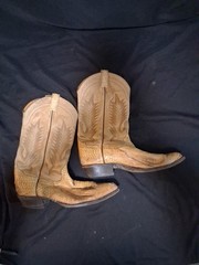 Tony Lama Snakeskin / Leather (?) Western Cowboy Boots Nice Designs