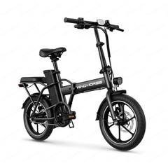 630W 2-Seat 16″ Tire Foldable Ebike 25MPH Commuter Electric Bicycle for Adult US