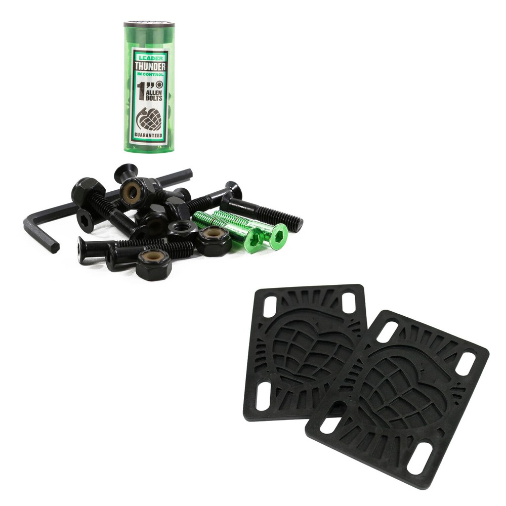 Thunder Skateboard Silver/Black Bolts Hardware 1in Allen + 1/8in Risers