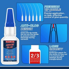 Arrow Glue 30 g, Fletching Glue, Instant & Clear Adhesive for Carbon clear