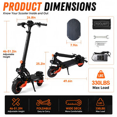 adults stand electric scooter 1600w 11 inch motor 40 mph fast speed foldable