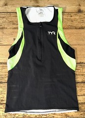 TYR Men’s Size M Black/Lime/White Competitor Tri Singlet NWT