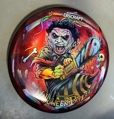 🎃 LEATHER FACE 🎃 Discraft Halloween BuZzz 🎃 FULL FOIL Glo 175_176 🎃 New 9/10