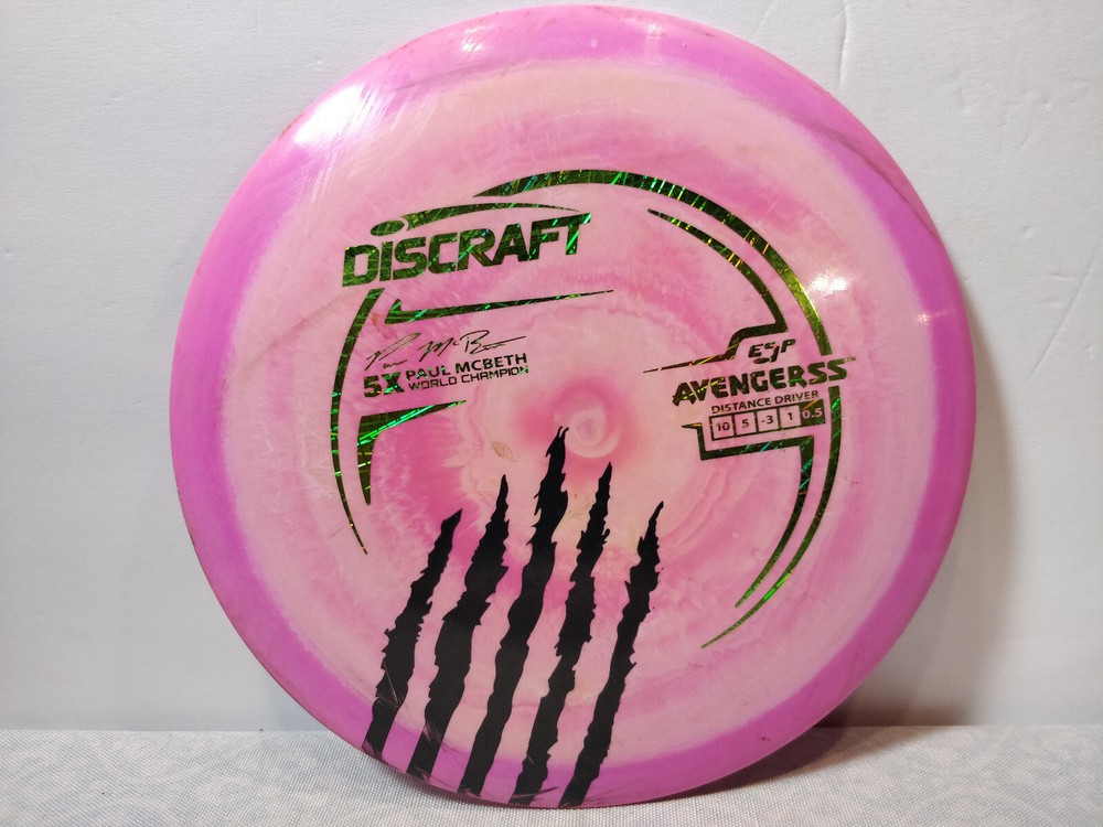 Discraft Avenger SS ESP Paul McBeth 5X Claw Pink 175 grams disc golf
