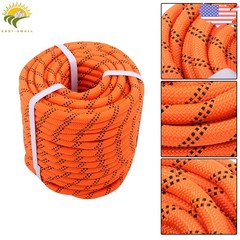 1/2in × 120ft Double Braided Polyester Rope Breaking 5174 Pounds Orange Black