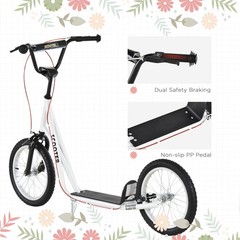 Youth Kids Scooter Height Adjustable Inflatable Tires Teens Ride On Toy For 5+