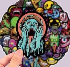 30Pcs Random Gothic Skull Ghostface Horror Ghoul Graffiti Waterproof Stickers