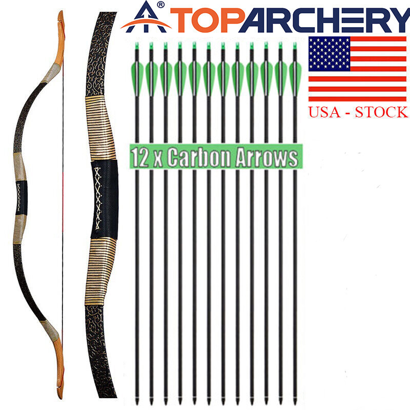 Archery Traditional LongBow Mongolian Recurve Bow HorseBow 12x ArrowArrows’ Bag