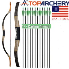 Archery Traditional LongBow Mongolian Recurve Bow HorseBow 12x ArrowArrows’ Bag