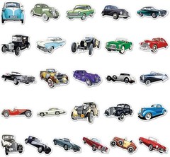 51 PCS Vintage Classic Car Stickers Pack for Kids Teens Adults Classic Cars Wate