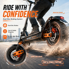 1600W Electric Scooter 48V 21Ah Foldable Adult E Scooter 65KM/H 55KM 11″ Tires