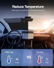 Windshield Sunshade for Cadillac ATS 2013-2019 (Sedan & Coupe), Premium Grey