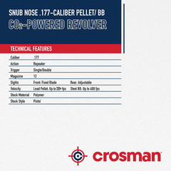 Crosman SNR357 .177 Cal Air Pistol CO2 BB Gun w/ 250 Pellets, 1500 BBs & 5 CO2