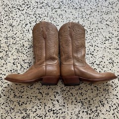 Tony Lama Western Cowboy Boots Mens 8.5D Brown Leather Tascosa