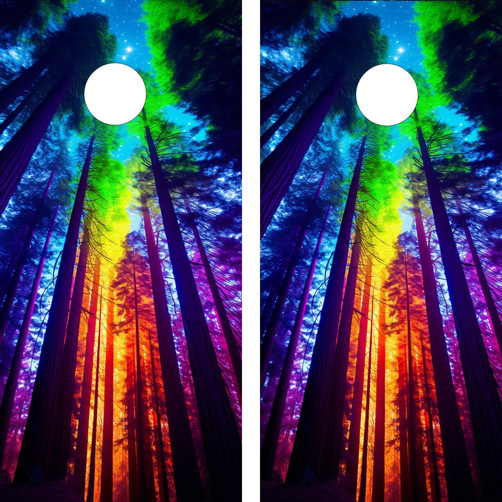 WATERPROOF Cornhole Wraps – Colored Forest