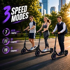 Foldable Electric Scooter 19mph APP Control 8.5″ Solid Tires Purple Escooter