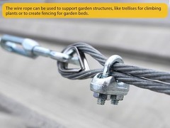 1/4″ Steel Cable, Sunuwk 30Ft 7×19 Strand Aircraft Cable with Loops, 6400 Lbs