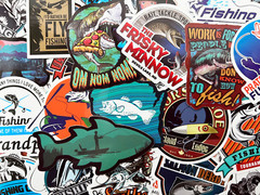 100 Fish Fishing Stickers Pack For Tackle Box Fishermen Dads Car Boat
