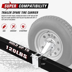 FIERYRED Trailer Spare Tire Mount,120LBS Spare Tire Carrier for Trailer,Utili…