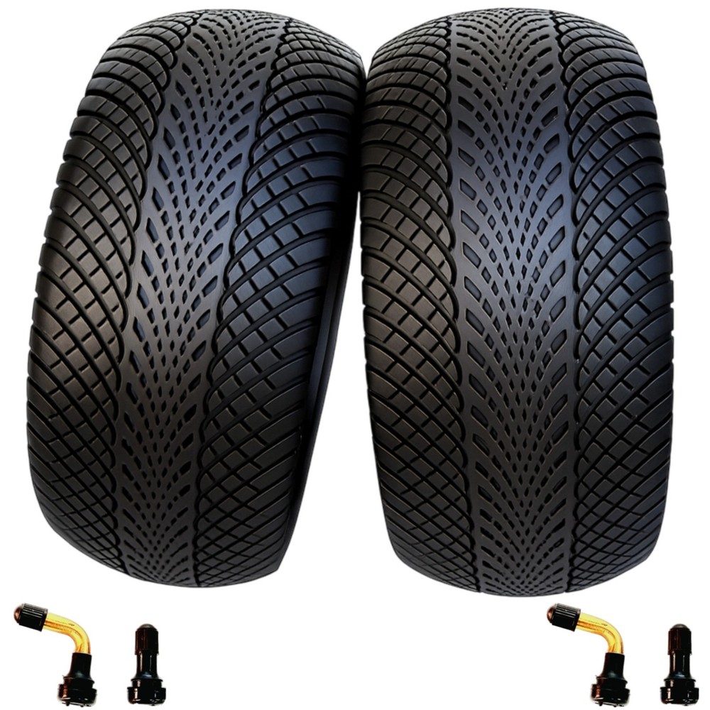 80/65-6 Tubeless 10×3 Off-Road Scooter Tires (2PCS) +4 Valves H-Duty Replacement